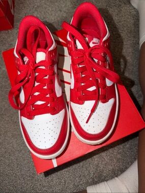 Nike Women’s Red and White Dunks Sneakers